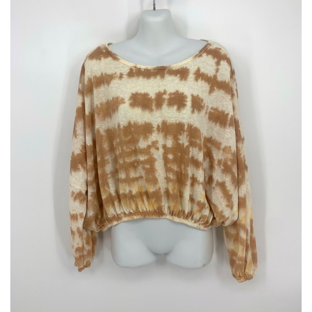 Mustard Seed Tie-Dye Round Neck Long Sleeve Top NEW